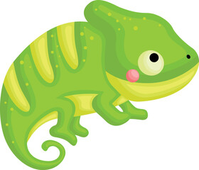 a vector of a cute chameleon