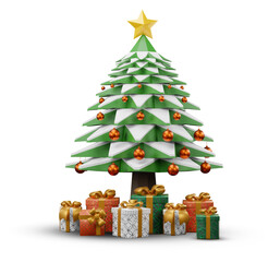 3d render , Christmas trees , Happy New Year and Merry Christmas card. 