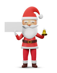  3d render , Cartoon Santa Claus for Your Christmas and New Year greeting Design or Animation 