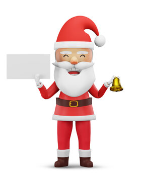  3d render , Cartoon Santa Claus for Your Christmas and New Year greeting Design or Animation 