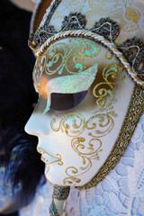 Colorful traditional carnival mask in Venice