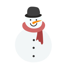 Snowman  in winter Christmas holiday ,for content online or banner for your website and template, Simple cartoon flat style. illustration 