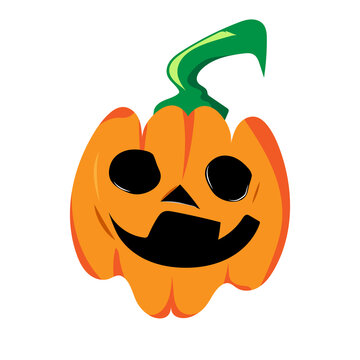 Pumpkin character design in Halloween day on isolated background , illustration 