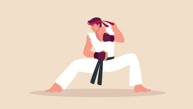 A fighter training for martial arts