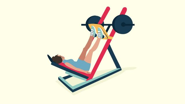 A person working out in the gym using thighs