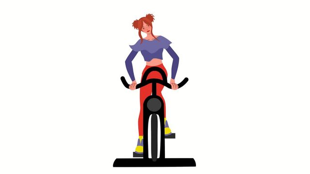 A women on a cycling machine