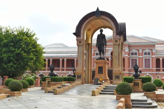 King Rama IV Monument (King Mongkut) located in front of Saranrom Royal Palace on Sanamchai Road in Bangkok, THAILAND.