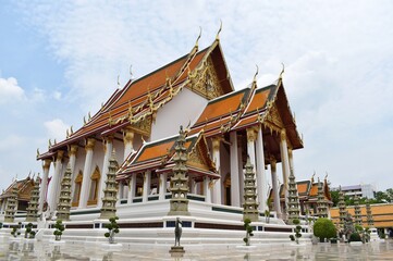 Fototapeta premium Main sanctuary of Wat Suthat Thepwararam. It is a royal temple of the first grade, one of ten such temples in Bangkok, THAILAND.
