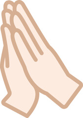 おやすみポーズの手