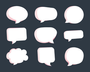 3d Speech Comic Bubble Chat Set