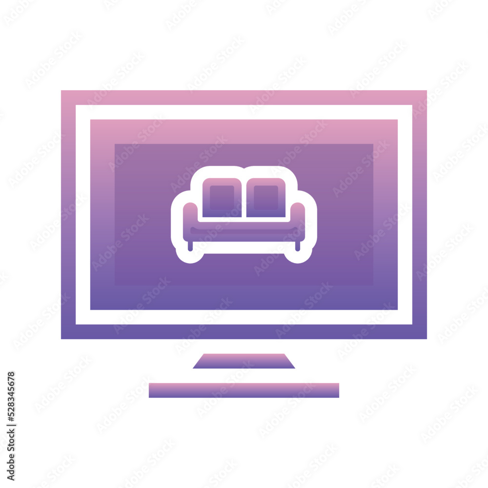 Poster monitor sofa logo gradient design template icon element