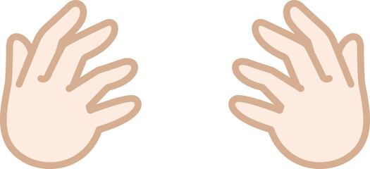驚くポーズの両手のイラスト