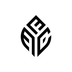 Initial letter FFC abstract leaf logo design symbol