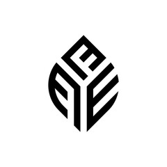 Initial letter FFE abstract leaf logo design symbol