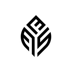 Initial letter FFS abstract leaf logo design symbol