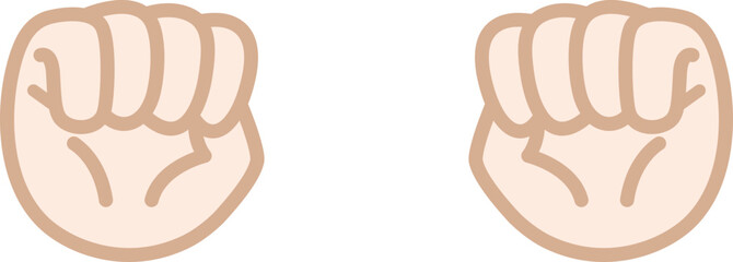 グーの形に握った両手のイラスト