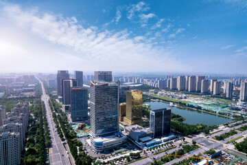 Naklejka na ściany i meble Aerial photography of China's modern urban architectural landscape