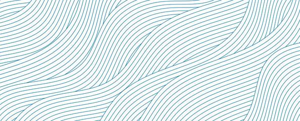 Blue white minimal linear waves abstract futuristic tech background. Vector digital art design