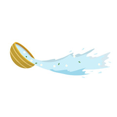 Pour water into a bowl and splash water on Songkran Festival .isolated  background