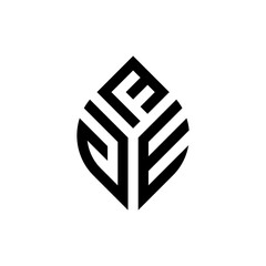 Initial letter FGE abstract leaf logo design symbol