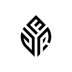 Initial letter FGR abstract leaf logo design symbol