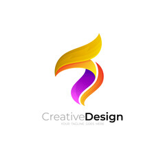 Abstract Eagle design template, modern style logos
