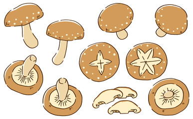 しいたけ　手描き風