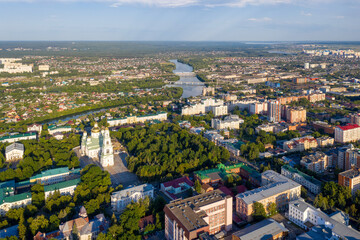 Aerial view of Penza town on sunny summer day, Russia.