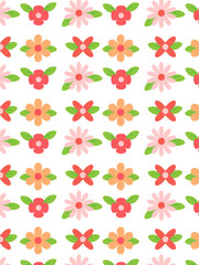 Floral pattern in pink and yellow tones with petals