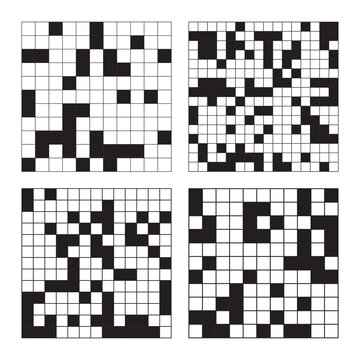 Blank crossword puzzle layout backgrounds