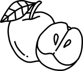 doodle freehand sketch drawing of apple fruit.