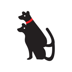 Two black dog logo design