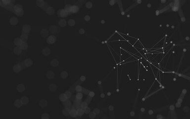 Abstract background. Molecules technology with polygonal shapes, connecting dots and lines. Connection structure. Big data visualization.