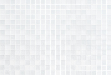 White tile checkered background bathroom floor texture. Ceramic wall and floor tiles mosaic...