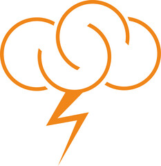 orange lightning cloud