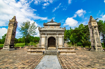 View of Hue Citadel and view of Hue city, Vietnam. Emperor palace complex, Hue Province, Vietnam