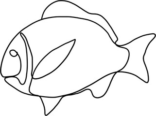 doodle freehand sketch continuous line freehand drawing of fish.