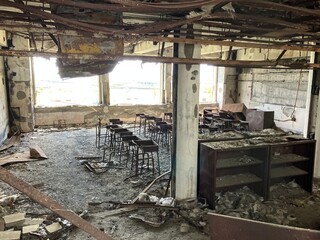 Site of the earthquake at Ishinomaki city in Japan