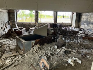 Site of the earthquake at Ishinomaki city in Japan