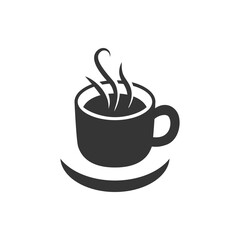 Coffee in cup icon isolated, the view from top of mug, coaster icon vector design silhouette illustration 
