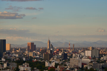 aerial view of mexico city, latin american tower