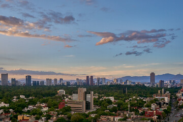 sunset view of polanco, mexico city