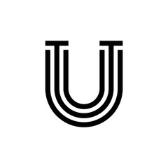 modern letter U monogram logo design