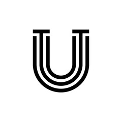 modern letter U monogram logo design