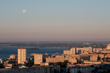 Sunrise view of Saratov. Volga, Russia.