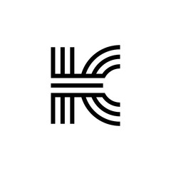 modern letter K monogram logo design