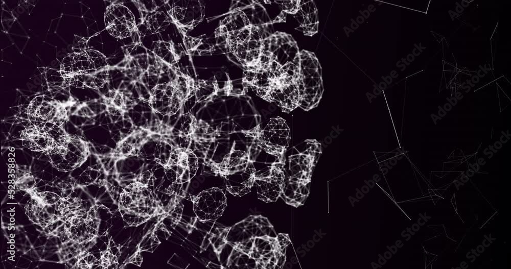 Poster animation of multiple light trails on purple background
