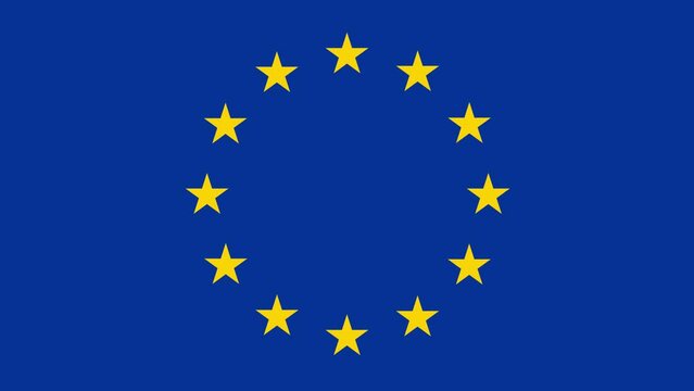 Animation of circle of yellow stars on blue background