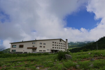 Fototapeta na wymiar Midagahara Wetlands is Scenic hiking area along the Alpine Route in Nagano,Japan.