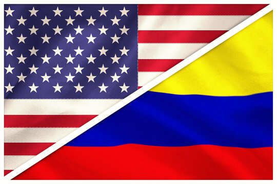 Flags of Colombia and America
